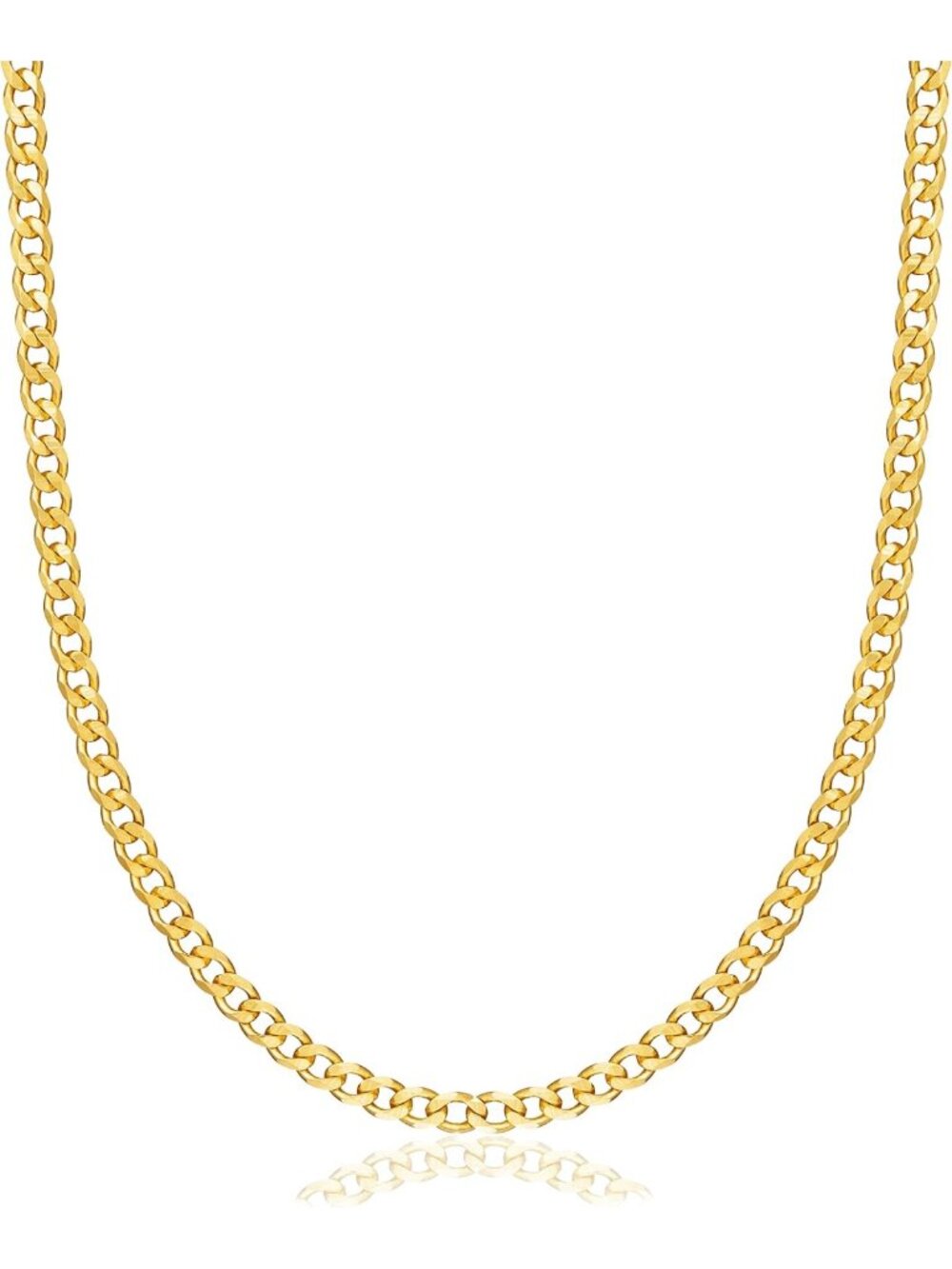 18K Gold Plated Curb Cuban Link Chain Necklace for Men & Women - Made in Brazil